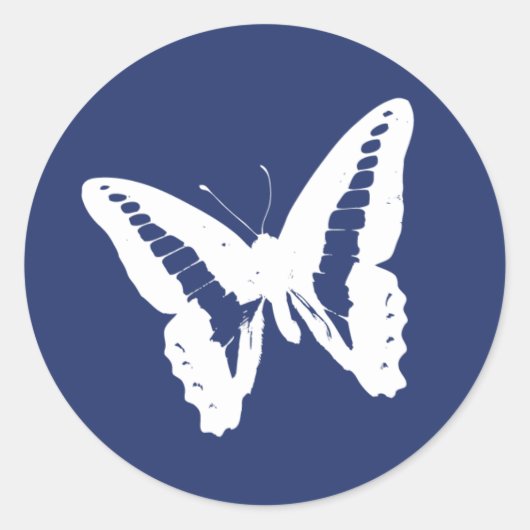 Sticker Rond Sceau d'enveloppe Royal Blue Butterfly (Devant)