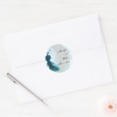 Sticker Rond Sceau d'enveloppe turquoise bleu Peacock Plume (Enveloppe)