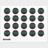 Sticker Rond Sceau d'enveloppe turquoise et Brown (Feuille)