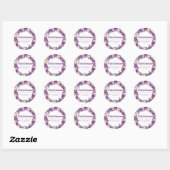 Sticker Rond Sceau d'enveloppe valedictorienne violet et rose (Feuille)