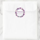 Sticker Rond Sceau d'enveloppe valedictorienne violet et rose (Sac)