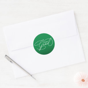 Sticker Rond Sceau d'enveloppe vert de remise de diplôme en écr
