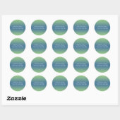 Sticker Rond Sceau d'enveloppe vert et bleu avec adresse (Feuille)