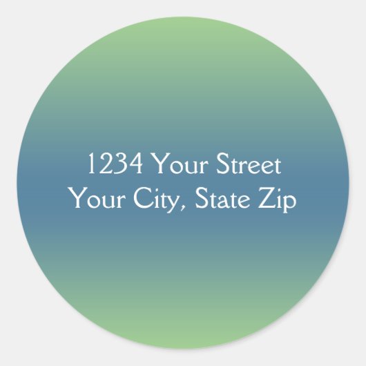 Sticker Rond Sceau d'enveloppe vert et bleu avec adresse (Devant)
