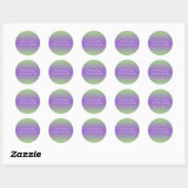 Sticker Rond Sceau d'enveloppe vert et violet avec adresse (Feuille)