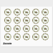 Sticker Rond Sceau d'enveloppe VERT MOD DOT TURTLE (Feuille)