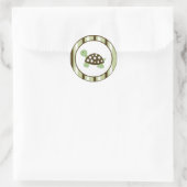 Sticker Rond Sceau d'enveloppe VERT MOD DOT TURTLE (Sac)