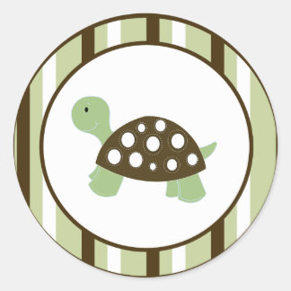 Sticker Rond Sceau d'enveloppe VERT MOD DOT TURTLE