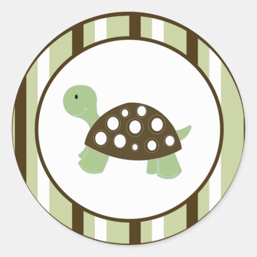 Sticker Rond Sceau d'enveloppe VERT MOD DOT TURTLE (Devant)
