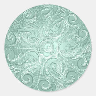 Sticker Rond Sceau d'enveloppe verte à la menthe intégrée Faux