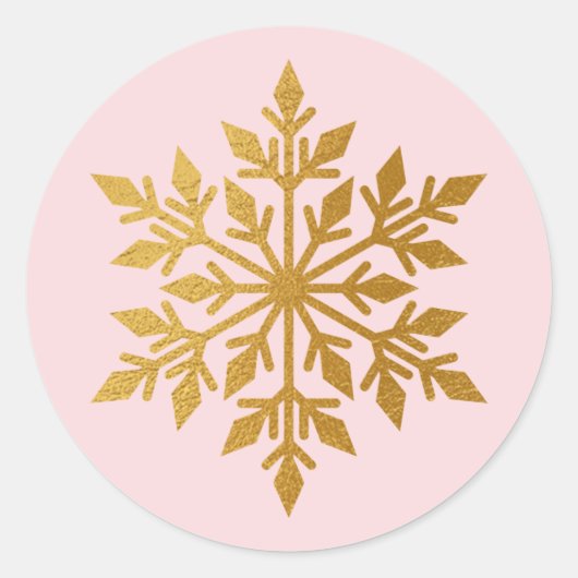 Sticker Rond Sceau d'enveloppes Blush de luxe Gold Foil (Devant)