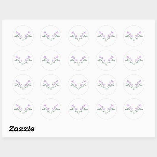 Sticker Rond Sceau d'enveloppes Lavender Sprig (Feuille)