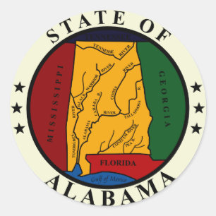 Sticker Rond Sceau d'État de l'Alabama