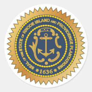 Sticker Rond Sceau d'État de l'île Rhode