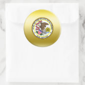 Sticker Rond Sceau d'État de l'Illinois (Sac)