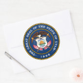 Sticker Rond Sceau d'État de l'Utah (Enveloppe)