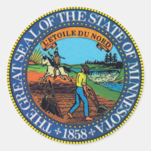 Sticker Rond Sceau d'État du Minnesota