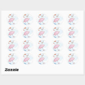 Sticker Rond Sceau d'invitation de douche nuptiale (Feuille)