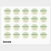Sticker Rond Sceau d'invitation Mariage damassé de charme (vert (Feuille)