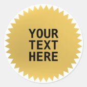 Sticker Rond Sceau d'or avec texte personnalisé (Devant)