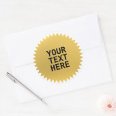 Sticker Rond Sceau d'or avec texte personnalisé (Enveloppe)