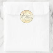 Sticker Rond Sceau d'or doux Monogramme personnalisé (Sac)