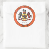 Sticker Rond Sceau du comté de Fairfax, Virginie (Sac)