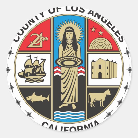 Sticker Rond Sceau du comté de Los Angeles (Devant)