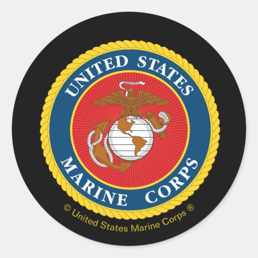 Sticker Rond Sceau du Corps des Marines - plat (Devant)
