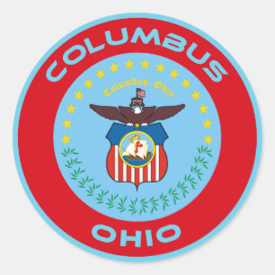 Sticker Rond Sceau du drapeau de Columbus Ohio