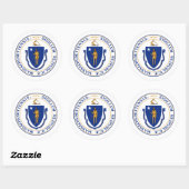 Sticker Rond Sceau du Massachusetts, Sceau du Massachusetts Sti (Feuille)