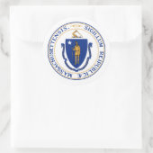 Sticker Rond Sceau du Massachusetts, Sceau du Massachusetts Sti (Sac)