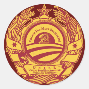 Sticker Rond Sceau du Parti Obama soviétique