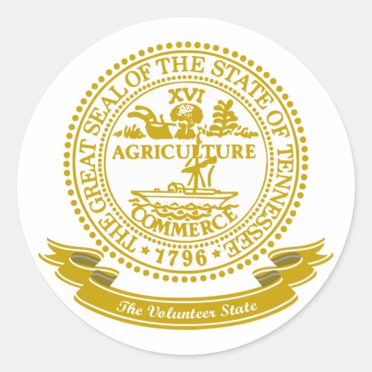 Sticker Rond Sceau du Tennessee (Devant)