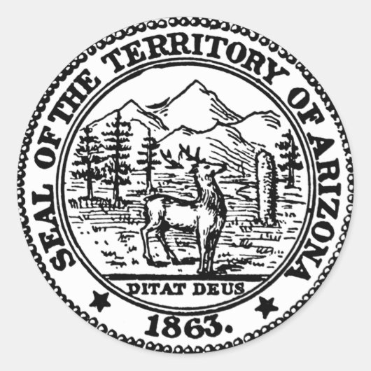 STICKER ROND SCEAU DU TERRITOIRE D'ARIZONA 1963 (Devant)