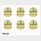 Sticker Rond Sceau du Vermont (Feuille)