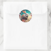 Sticker Rond Sceau Enveloppe Bunny de Pâques (Sac)
