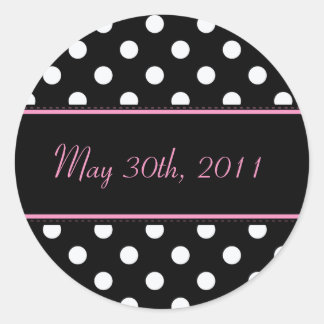 Sticker Rond Sceau Enveloppe Sweet sixteen Noir Et Rose