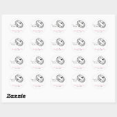 Sticker Rond Sceau faire-part de mariage (Feuille)