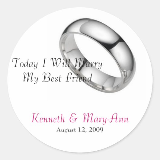 Sticker Rond Sceau faire-part de mariage (Devant)