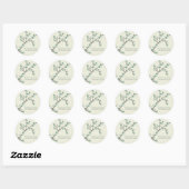 Sticker Rond Sceau Faire-part de mariage de fleurs de cerisier (Feuille)