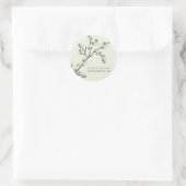 Sticker Rond Sceau Faire-part de mariage de fleurs de cerisier (Sac)