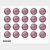 Sticker Rond Sceau faire-part de mariage M (Feuille)