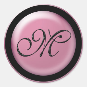 Sticker Rond Sceau faire-part de mariage M