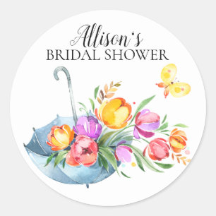 Sticker Rond Sceau Fête des mariées Enveloppe Tulipes Springtim