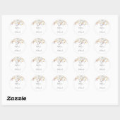 Sticker Rond Sceau Fleur sauvage Enveloppe Mariage Automne (Feuille)