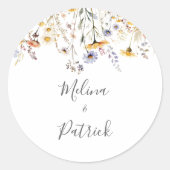 Sticker Rond Sceau Fleur sauvage Enveloppe Mariage Automne (Devant)