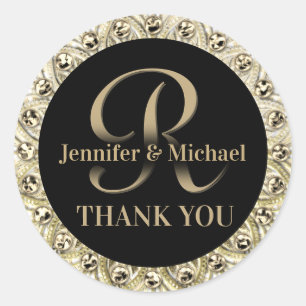 Sticker Rond Sceau Glam Or Remerciement