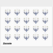 Sticker Rond Sceau KRW Hanoukka Menorah (Feuille)