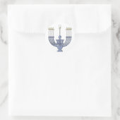 Sticker Rond Sceau KRW Hanoukka Menorah (Sac)